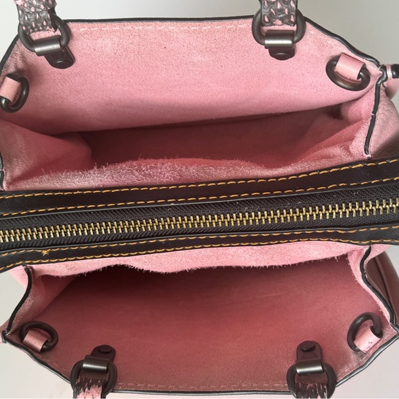 Coach 1941 Rogue 25 Bag Pink Colorblock Snakeskin Exotic Detail Handle - Picture 12 of 14